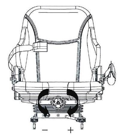 4-22 BRANSON 25 SERIES SEAT ADJUSTMENT There is a risk of death or injury if the tractor turns over. Adjust the seat to the driver and keep the upper body upright.