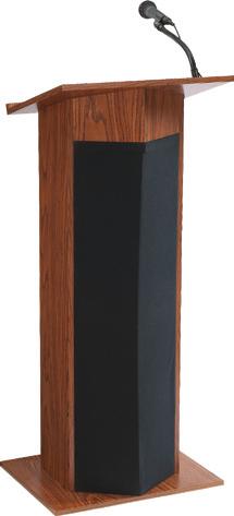 Powered Floor Lectern Includes 30-watt sound system Choose light oak, medium oak, mahogany or walnut