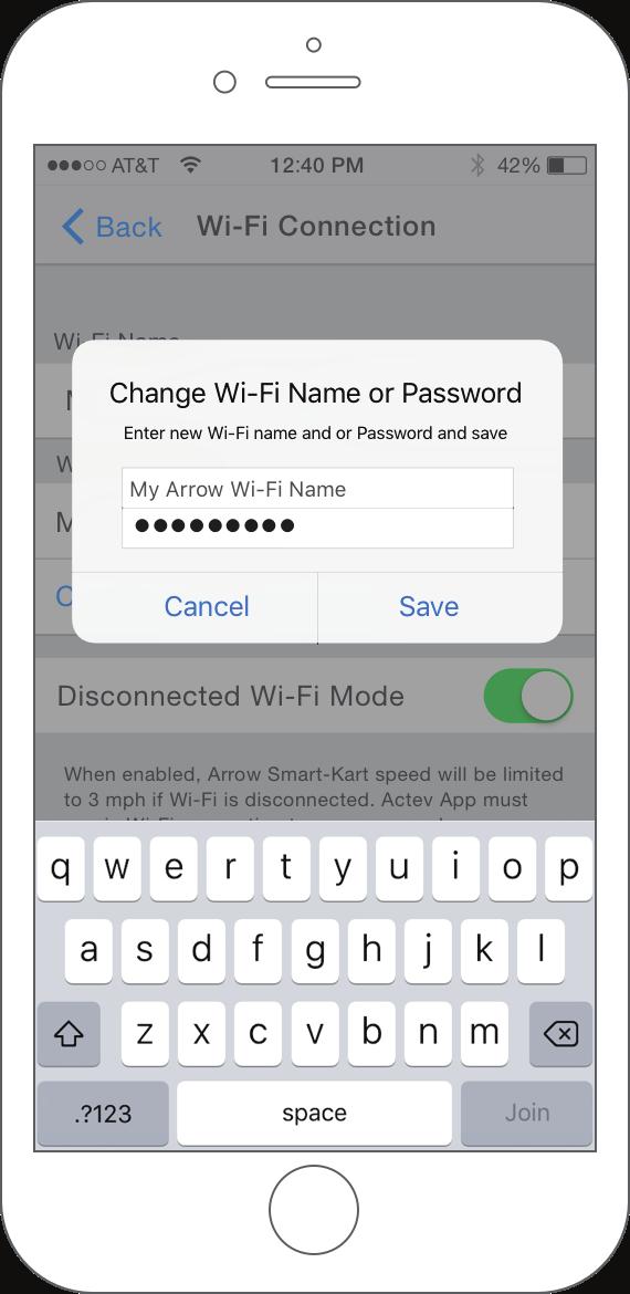ios Changing your App Wi-Fi login and password: 1.