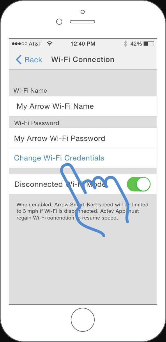Select Change Wi-Fi credentials and you will be prompted to change your