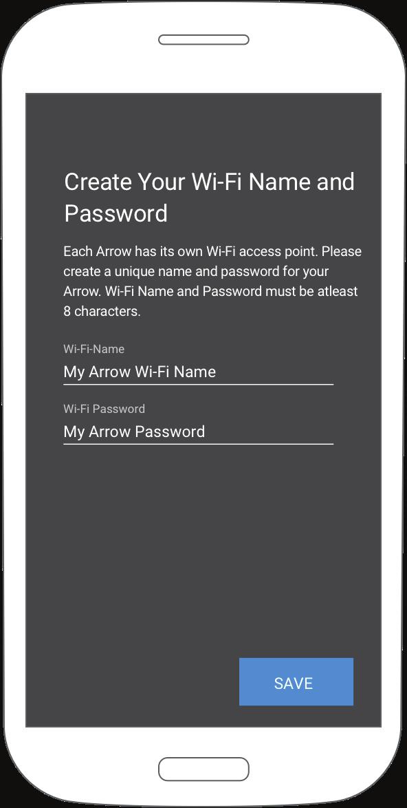 Enter the password: SmartKart Create your own Wi-Fi name and password.