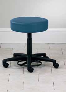 Specialty STOOLS SEATING FEATURES Contemporary styling 5-Leg cast aluminum base Firm poly foam seat padding Soft roll, dual wheel, hooded