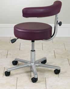 /2 Hands-Free Stool 23" black powder coated aluminum base 4" thick round seat Foot activated height control P272146 16" 19 1 /2" 24 1 /2
