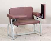 upholstered seat, back and armrests 2 adjustable flip-arms Accommodates large patient or child with parent up to 400 lbs.