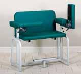 Wide Blood Drawing Chair with Flip-Arms Padded and upholstered seat, back and armrests 2 adjustable flip-arms Extra height reduces bending