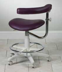 Contemporary-STYLE Dental stools Base Seat Height Range P272104 24 18 21 3 /4 29 1 /4 Assistant Stool One-piece BIFMA tested, tan nylon base Pneumatic height adjustment with large chrome lever