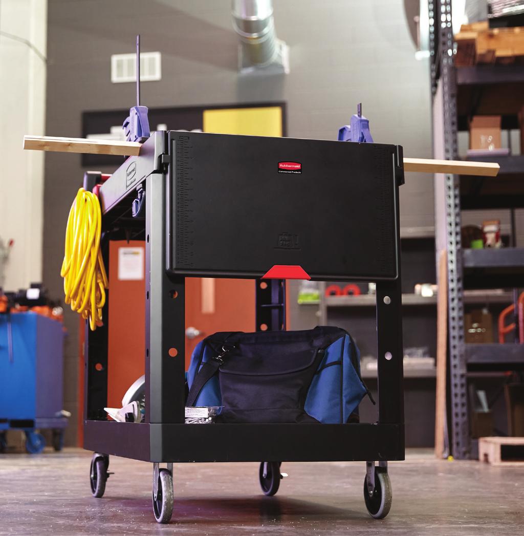 The new Heavy Duty Adaptable Cart from Rubbermaid Commercial Products provides superior versatility for tackling whatever task is at