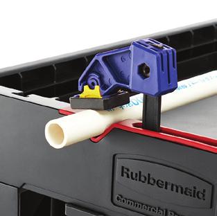 PIPE CUTTING NOTCH Prevents pipe or conduit from rolling when
