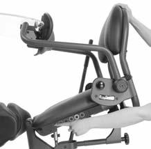 Tighten the seat depth knob securely. Note: Adjust back angle after each seat depth position. FIG. M- To adjust the back angle, use the knob located on the following arm.