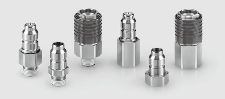 S Couplers KK Series Stainless steel type material: Seal material: Fluororubber () Both plug and socket have an integral check valve.