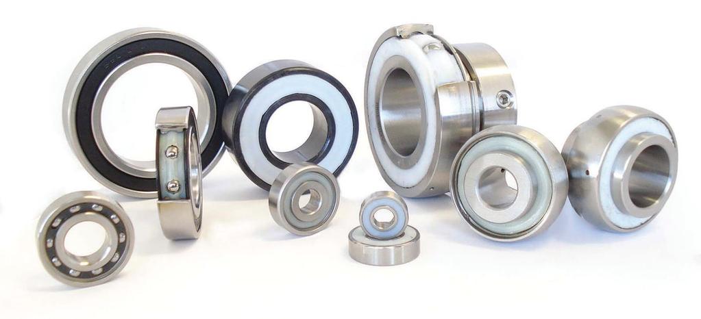 An assortment of EDT Corporation s solid lubricated bearings. (Photo courtesy of EDT.) manufacturers recommend including contact seals.