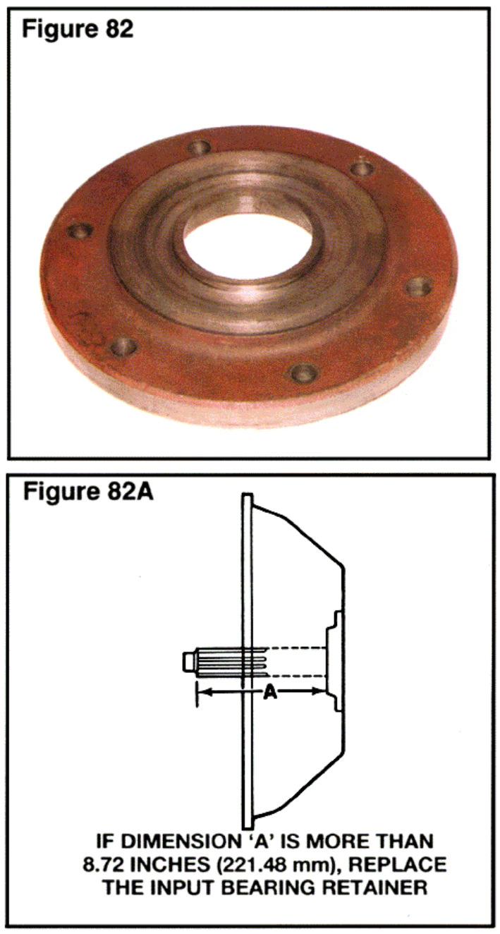 Input shaft bearing retainer wear Inspect for wear