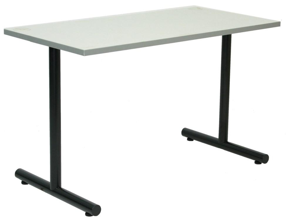 Round Rectangular T-LEG MOBILE TABLE T-Leg Table With Casters. 29 High.