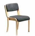 Upholstered plywood seat and back Stacks to 5 high Clear hard wearing lacquer