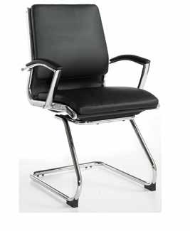 BARI100C1 -W Florence Leather faced visitors chair FLO100C1 Visitor chair Contemporary design Chrome arms & base Deep