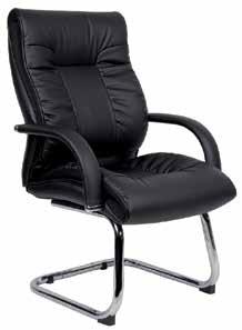 Derby Leather faced visitors chair DER100C1-BLK Visitor chair Contemporary design Waterfall seat Leather padded