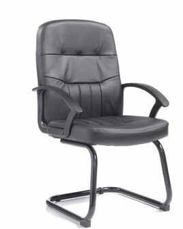 930 670 620 480 525 480 490 490 6 115kg Cavalier Leather faced visitors chair CAV100C1 Visitor chair Fixed Black