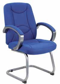 Lucca Visitors chair LUC100C1 Visitor chair Fabric padded Silver PP arms Designed stitch back and seat pattern BLUE (B) CHARCOAL (C) HOURS