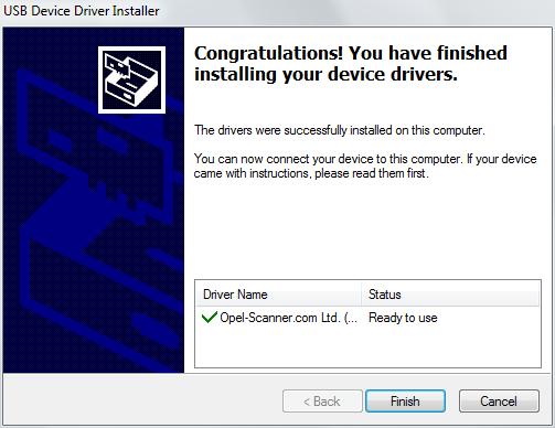 Figure 9 9. The installer shall go back to the opel-scanercan install window and confirm everything is complete.
