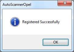 Figure 17: product successfully registered 2.3 Updating opel-scanner Opel-scannerCAN software gets updated periodically throughout the year. This can be done on-line for free.