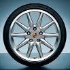 5 J x 19 ET 55 235/35 ZR 19 (Y) Rear: 10 J x 19 ET 42 265/35 ZR 19 (Y) Without TPM: 987 044 602 15 With TPM: 987 044 602 16 19-inch Turbo wheels with summer tyres 1 Front: 8 J x 19 ET 57 235/35 ZR 19
