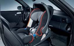 kit or the three-point belt system. For increased safety, the Porsche Baby and Porsche Junior Seat ISOFIX have an independent five-point belt system.