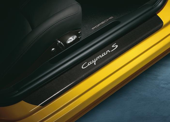 Door sill guards in carbon Door sill guards A sporty and striking effect. Whether you choose door sill guards in carbon or stainless steel, they provide a stylish and dramatic finishing touch.