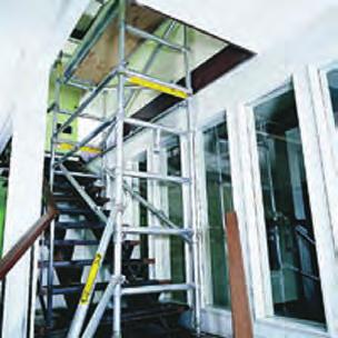 scaffold Hire aluminium scaffold - instant stairwell the instant one-piece stairwell V-X base system makes overhead and wall access over stairways easy.