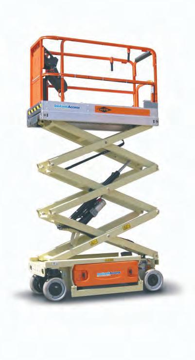19ft Electric Scissor Lifts Working 7.8 m (25 ft) 5.8 m (19 ft) Length (extended) 2.5 m 0.76 m Safe Working Load 227 kg Drive Speeds Stowed 4.0 kph Raised 1.