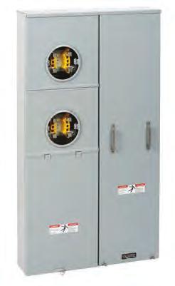 200 Amp Vertical 2222 (closed) 2222 (open) Application For vertical multi-meter/mains installations - 4 position maximum 400A main buss Factory installed breakers Receive ANSI C12.