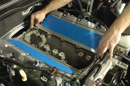 61. Verify the integrity of the existing valley cover gasket, and that it is