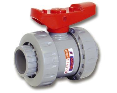 manual valves Durapipe VKD Double Union Ball Valve Description: In-line double union ball valve Mounting: In any position Maximum Fluid Pressure at 20 C: 16 bar Fluid Temperature Range: -40 C to 70 C