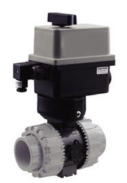 actuated valves Durapipe VKD Electrically Actuated Ball Valve Description: In-line ball valve with electric operation Mounting: In any position Maximum Fluid Pressure at 20 C: 16 bar (2"/63mm and