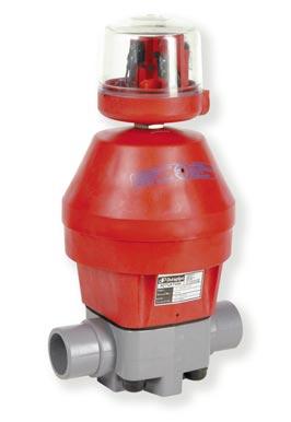 actuated valves Durapipe VM Pneumatically Actuated Diaphragm Valve Description: In-line pneumatically operated diaphragm valve with limit switches Mounting: In any position Maximum Fluid Pressure at