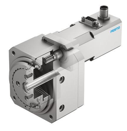 Mechanical interfaces Flange and housing are identical to the Festo pneumatic swivel module DSM Consider in place of DSM Swivel angle limitation (optional) Use