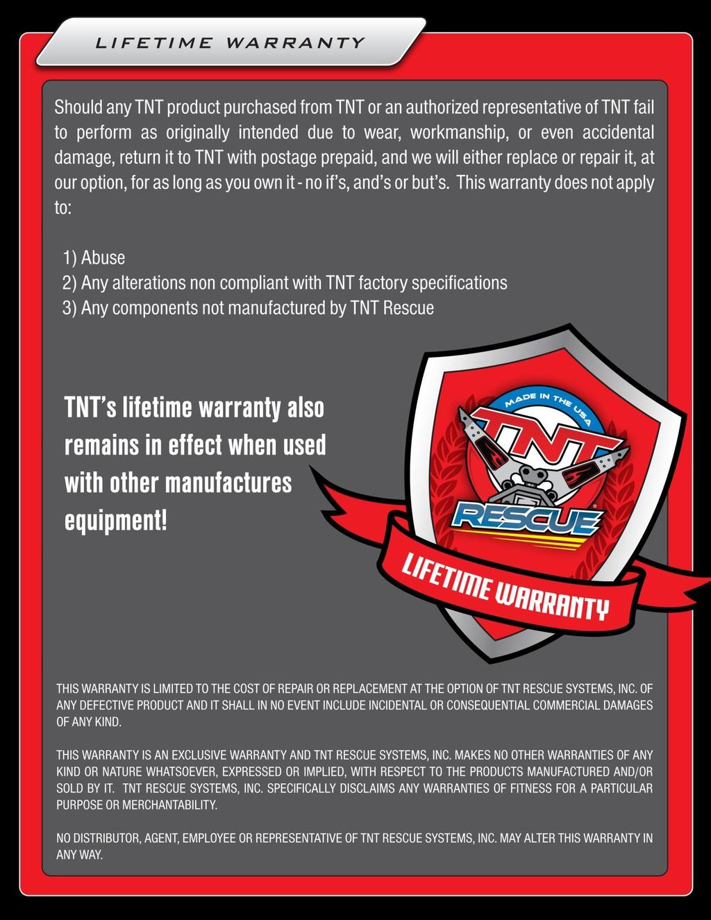 Warranty Registration TNT-OM #