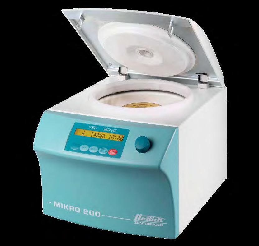 The MIKRO 200 are amongst the highest-speed microlitre centrifuges in their class. Rotors are designed to spin microliter, PCR and Cryo tubes.
