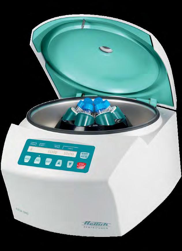 It can centrifuge the blood tubes and urine tubes up 15 ml in volume at a maximum speed of 4,000 RPM / 2,254 RCF.