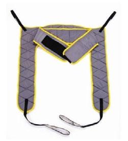 brightly coloured handles and adjusters, secured to sling, for easy access and visibility The quick drying mesh fabric is machine washable This sling suits the majority of yoke frame lifters on the
