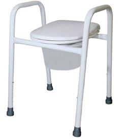 12105SJ R&R Healthcare Economy Bedside Commode Max Seat Height 620 mm 110 kg Min Seat Height 470 mm Seat Depth 490 mm 460 mm 12087 R&R Healthcare Premium Deluxe Bedside Commode 450mm Max Seat Height