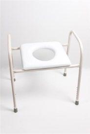 white Moulded splash guard Comfortable seat 25mm Height adjustable legs Australian Standards tested to Type B corrosion resistance 12247P R&R Healthcare Economy Over Toilet Aid Max Seat Height 580 mm