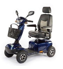 and an electromagnetic brake Adjustable loop steering tiller, front and rear bump pads and 330mm wheels for added ground clearance The high back airflow comfort seat is sliding, height adjustable,