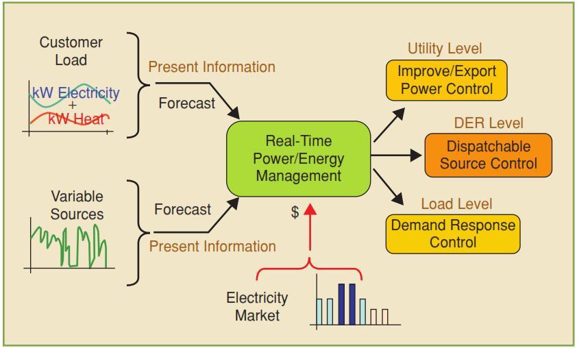 Information flow for a typical microgrid