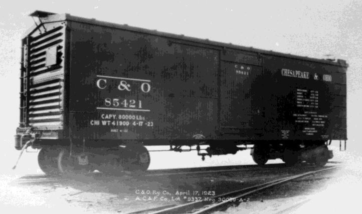 1403: CHESAPEAKE & OHIO C&OHS Collection Before WWI, the Chesapeake & Ohio s boxcar fleet was made up of an assortment of standardized, 38-foot long, allwood boxcars.