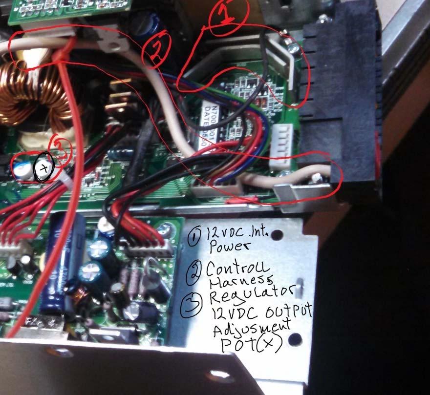 Inside view of partly modified 700AB PSU: WARNING!