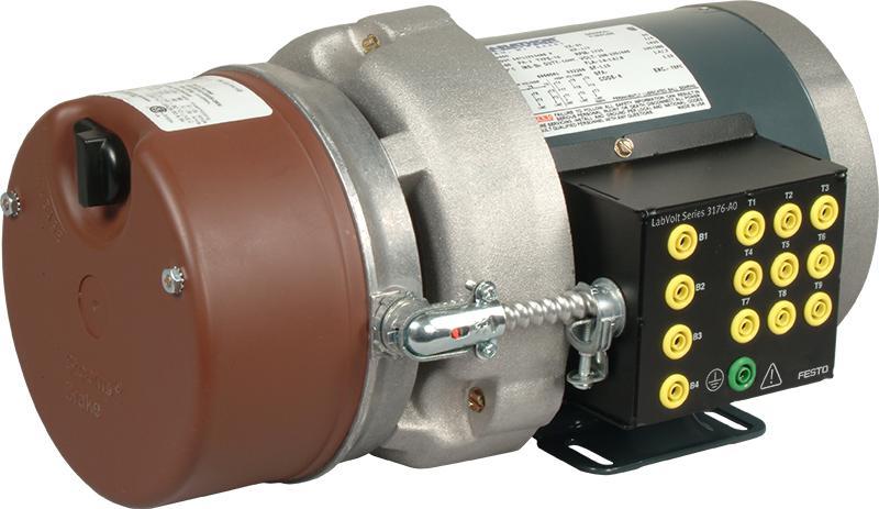 Brake Motor 3176-A0 The Brake Motor consists of a threephase, four-pole, squirrel-cage induction motor equipped with a spring set brake for holding and stopping (fail-safe).