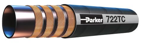 722 28 MPa (4000 PSI) 722 Hose Resilient 4-wire spiral construction Parker s GlobalCore 722 spiral hose provides 4,000 psi (28 MPa) constant working pressure in sizes -6 through -16.