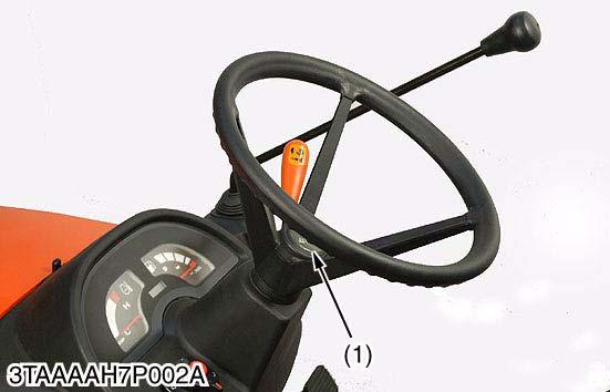 STEERING Steering Wheel 1. Remove the steering wheel cap (1). 2. Remove the steering wheel mounting nut and remove the steering wheel.