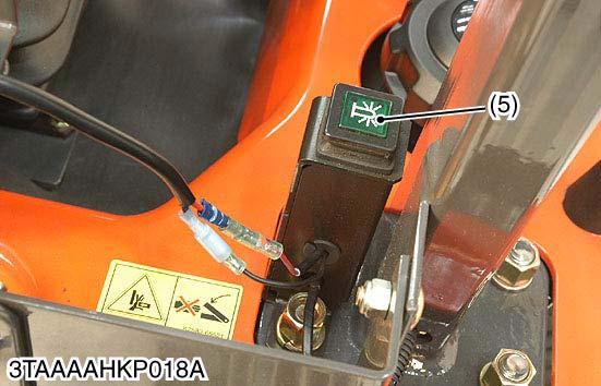 switch (5). 2. Remove the ROPS mounting nuts, and remove the ROPS (1).