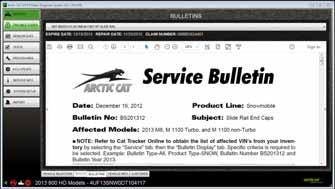 CATTII-075 If there is more than one bulletin applicable for the VIN Identified, Click the drop-down box to see the list of available bulletins.